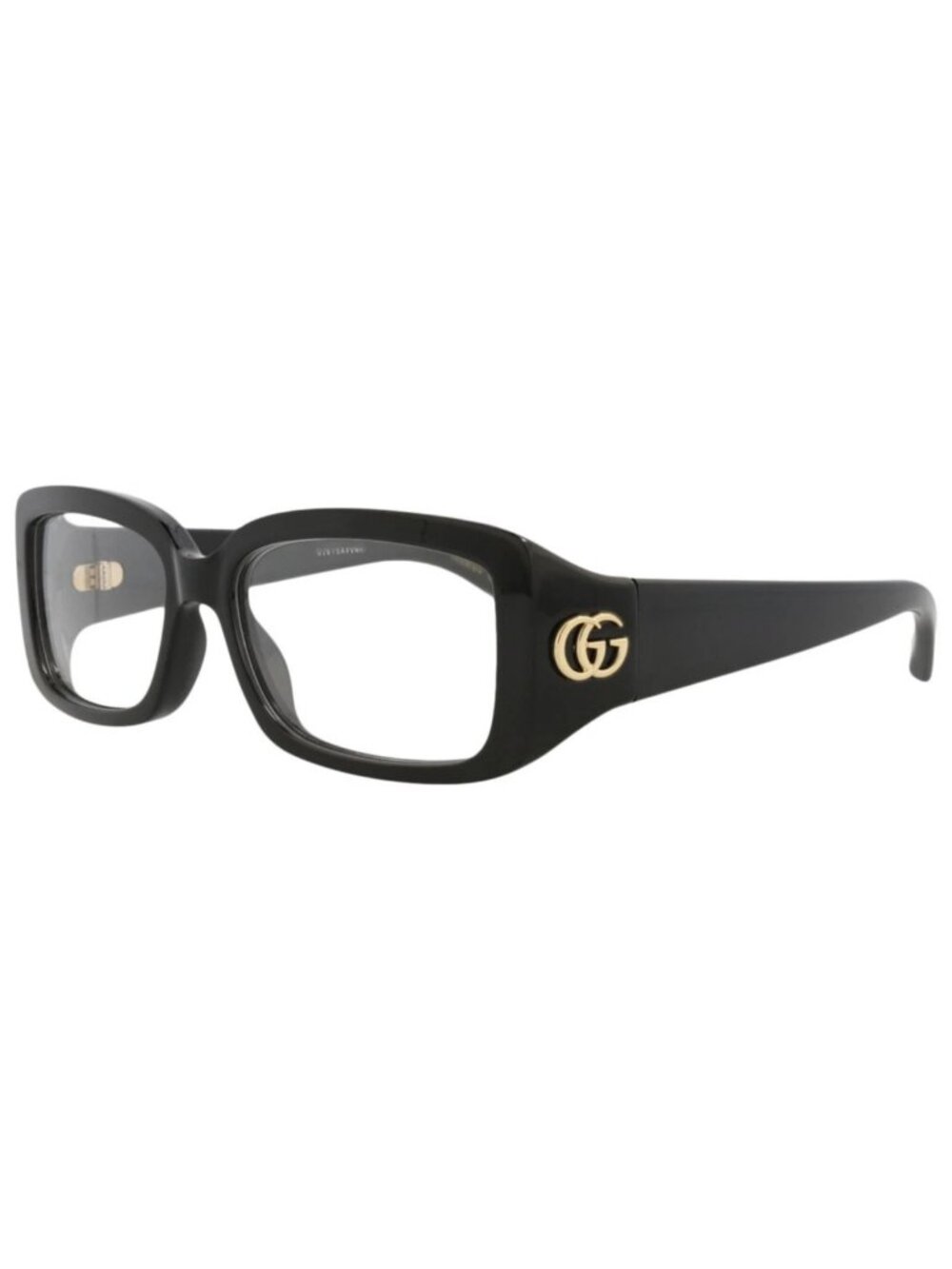 New Gucci Women's Eyeglasses Square Rectangle Injection Frame Black Black
